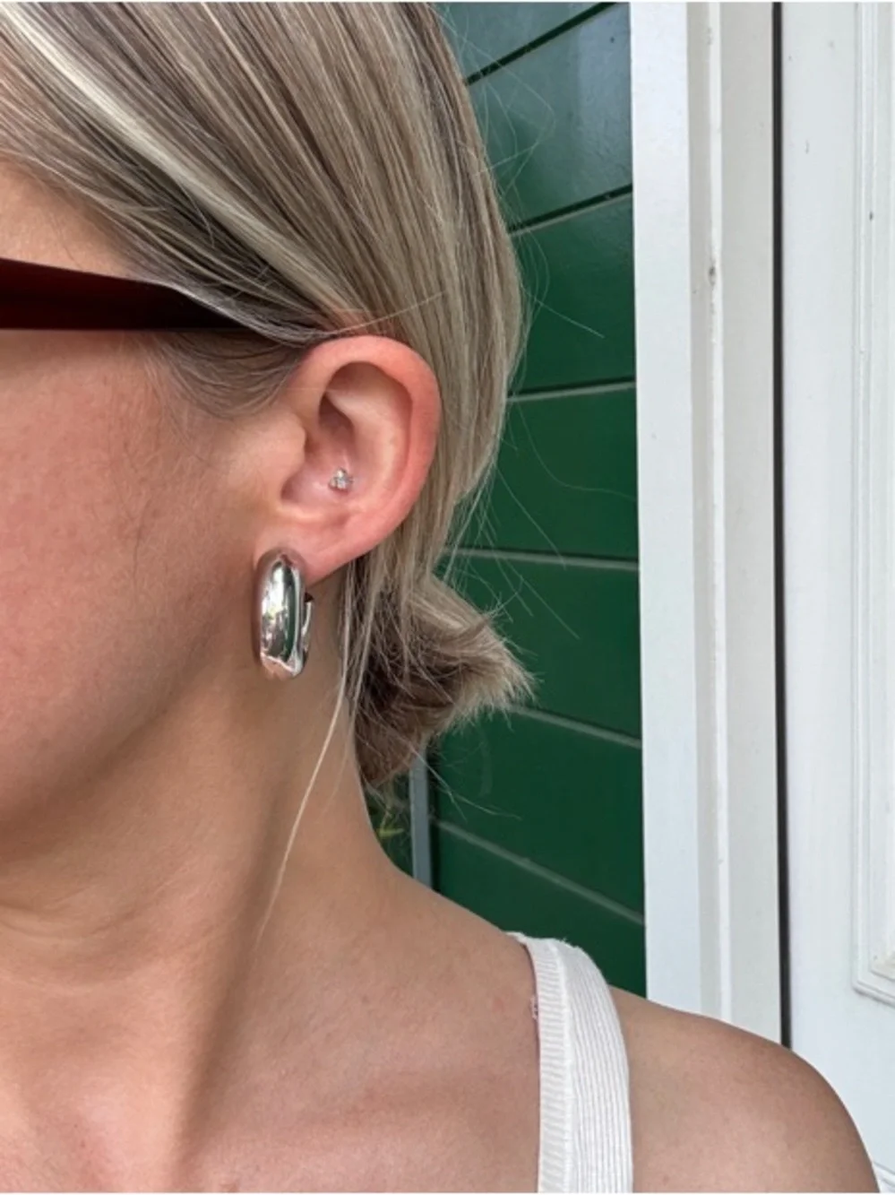 KENNETH JAY LANE

Polished Silver Chubby Hoops - Picture 4 of 4